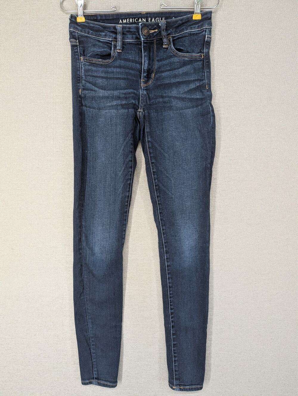 American Eagle Blue Jeans Size 2 Long Next Level Stretch Skinny -0826H42